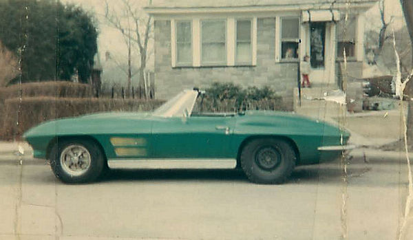 63 Vette Car a few months after being assembled and put on the road. In front of house in Lynbrook