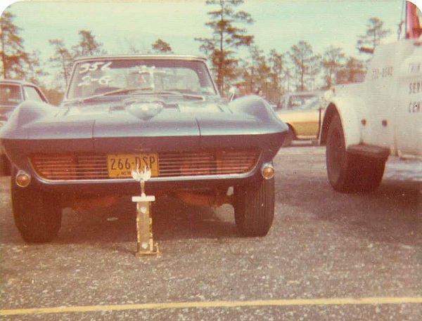 63 Vette with trophy from NY National Speedway race win