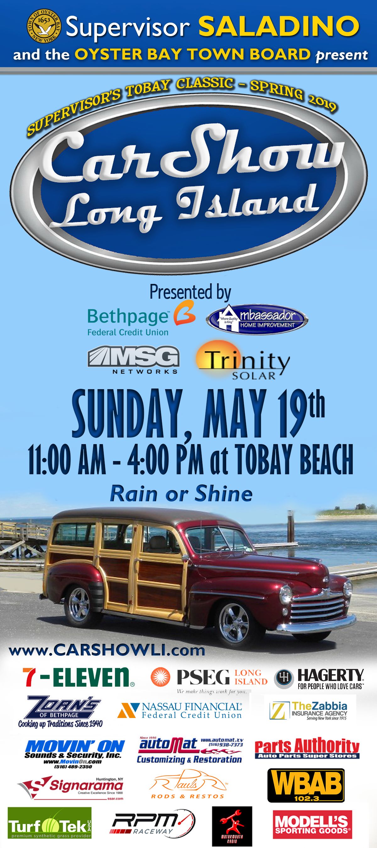 Car Show Long Island Tobay Beach, Sunday, April 28th, 2019